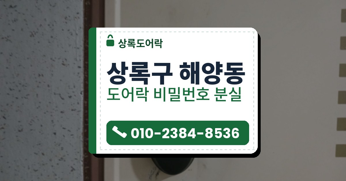 상록구 해양동 도어락 비밀번호 분실 — 상록도어락 안내 그림